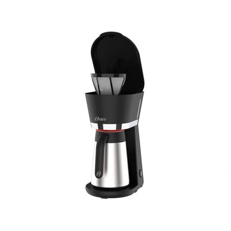 Cafetera Oster Negra de Acero Inoxidable de 0.7L y Jarra Térmica