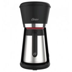 Cafetera Oster Negra de Acero Inoxidable de 0.7L y Jarra Térmica
