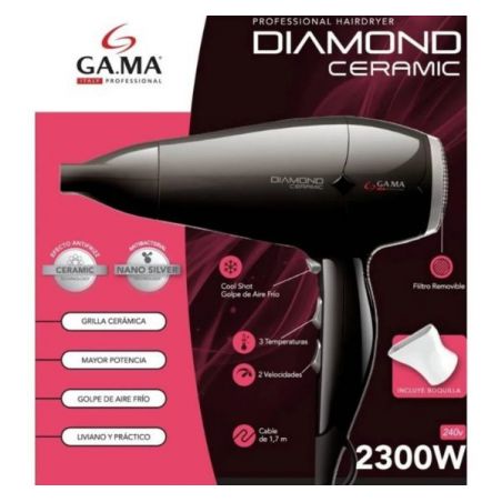 Secador De Pelo Gama Diamond Ceramic Negro